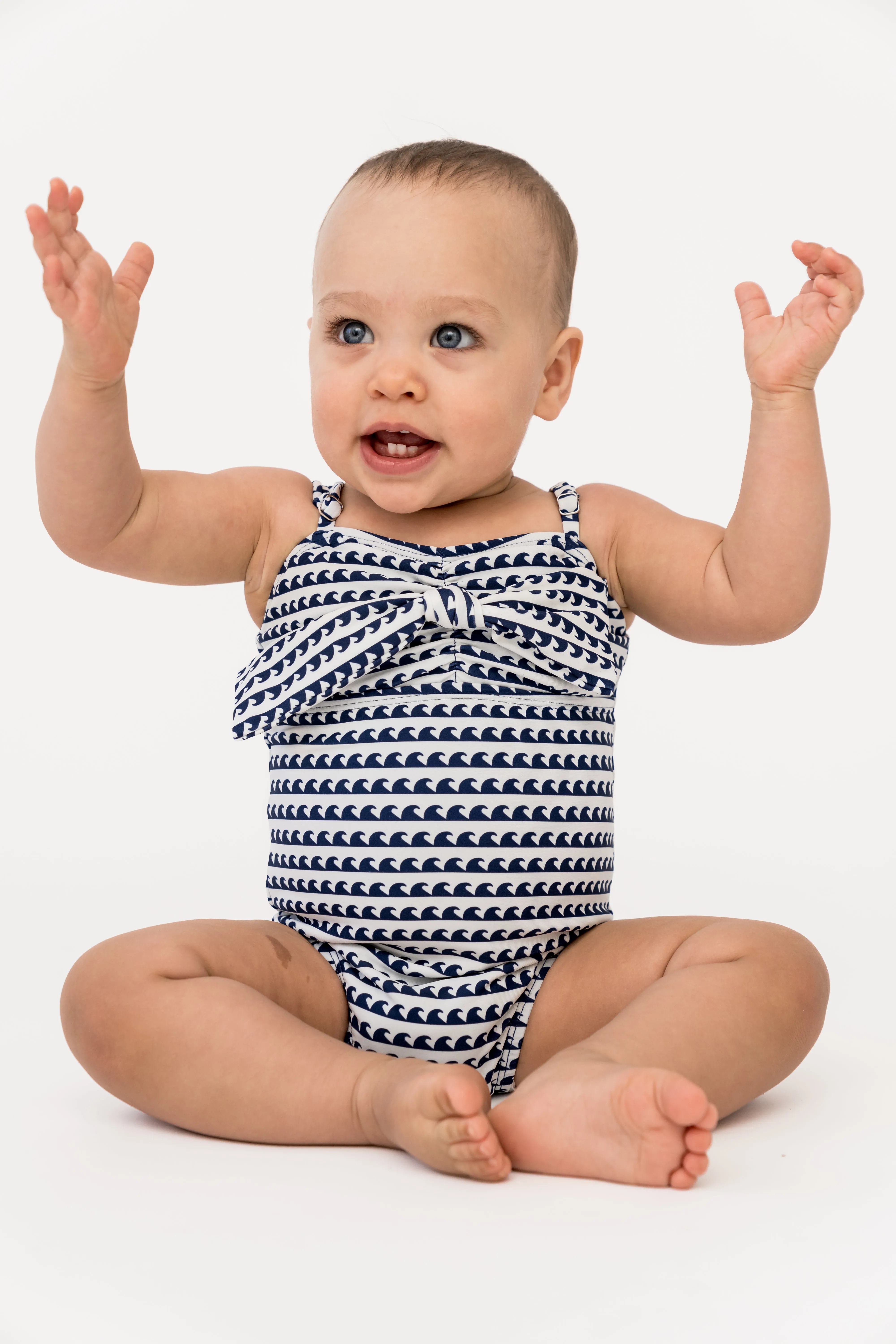 Mini Sweetheart One Piece | Navy Wave