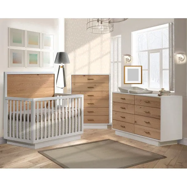 Natart Como Naturale 5-in-1 Convertible Crib with Wood Panel