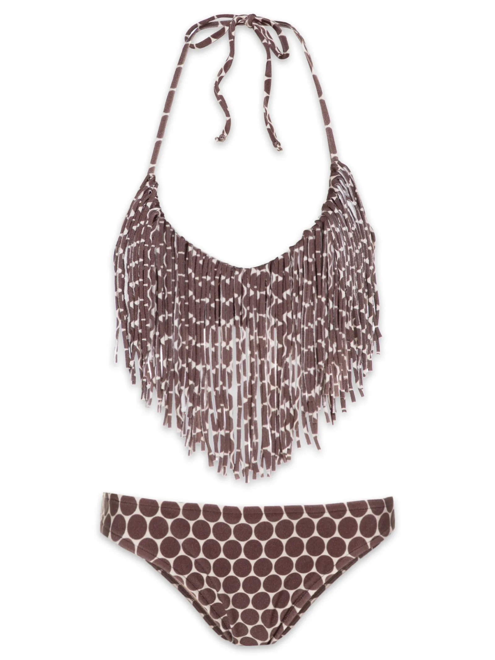 Stylish New Pois Fringe Halterneck Bikini Swimwear