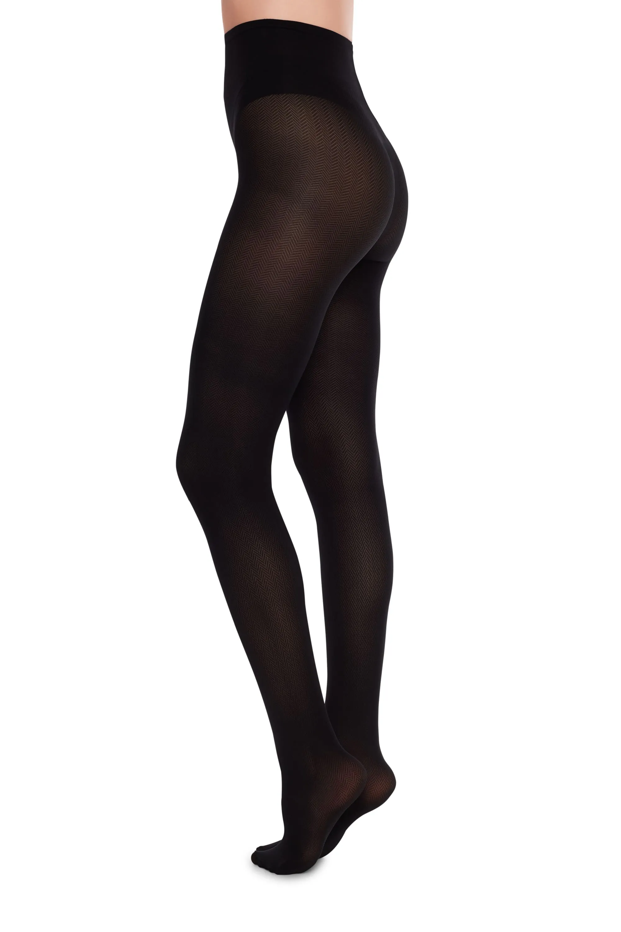 nina fishbone stockings tights black