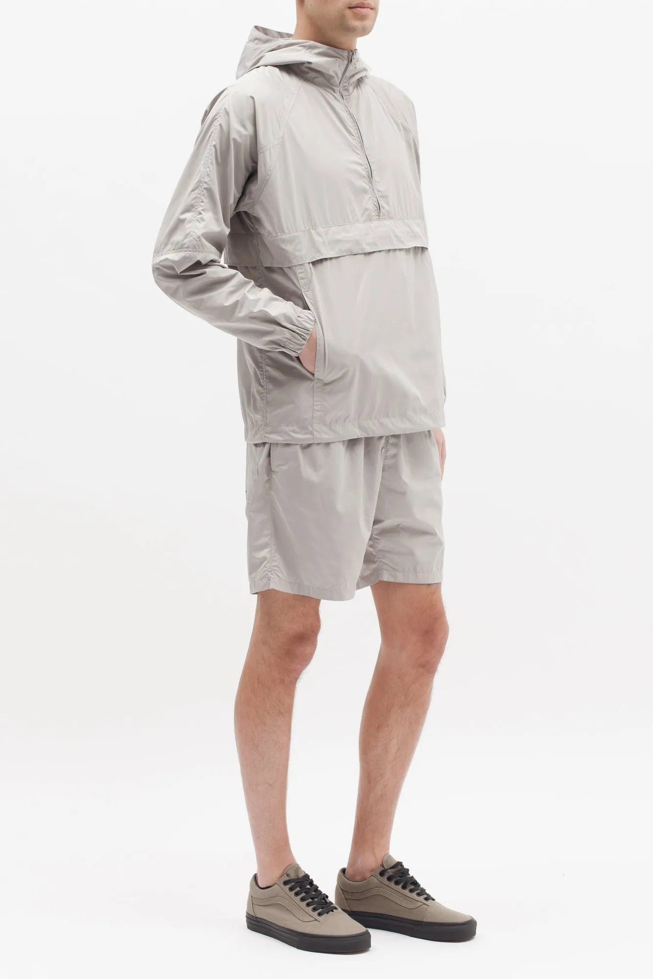 Nylon Popover Jacket - Grey