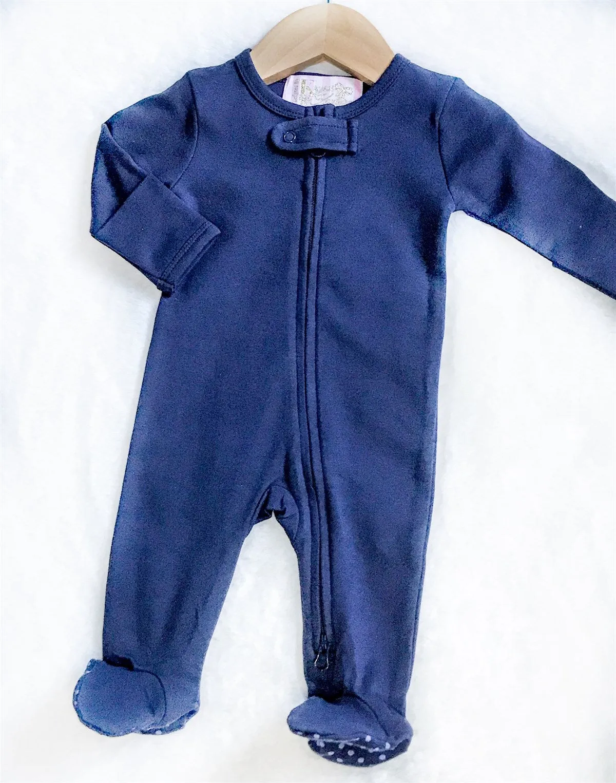 Organic Cotton 2-Way Snap Zippies & Rompers - Grey & Navy