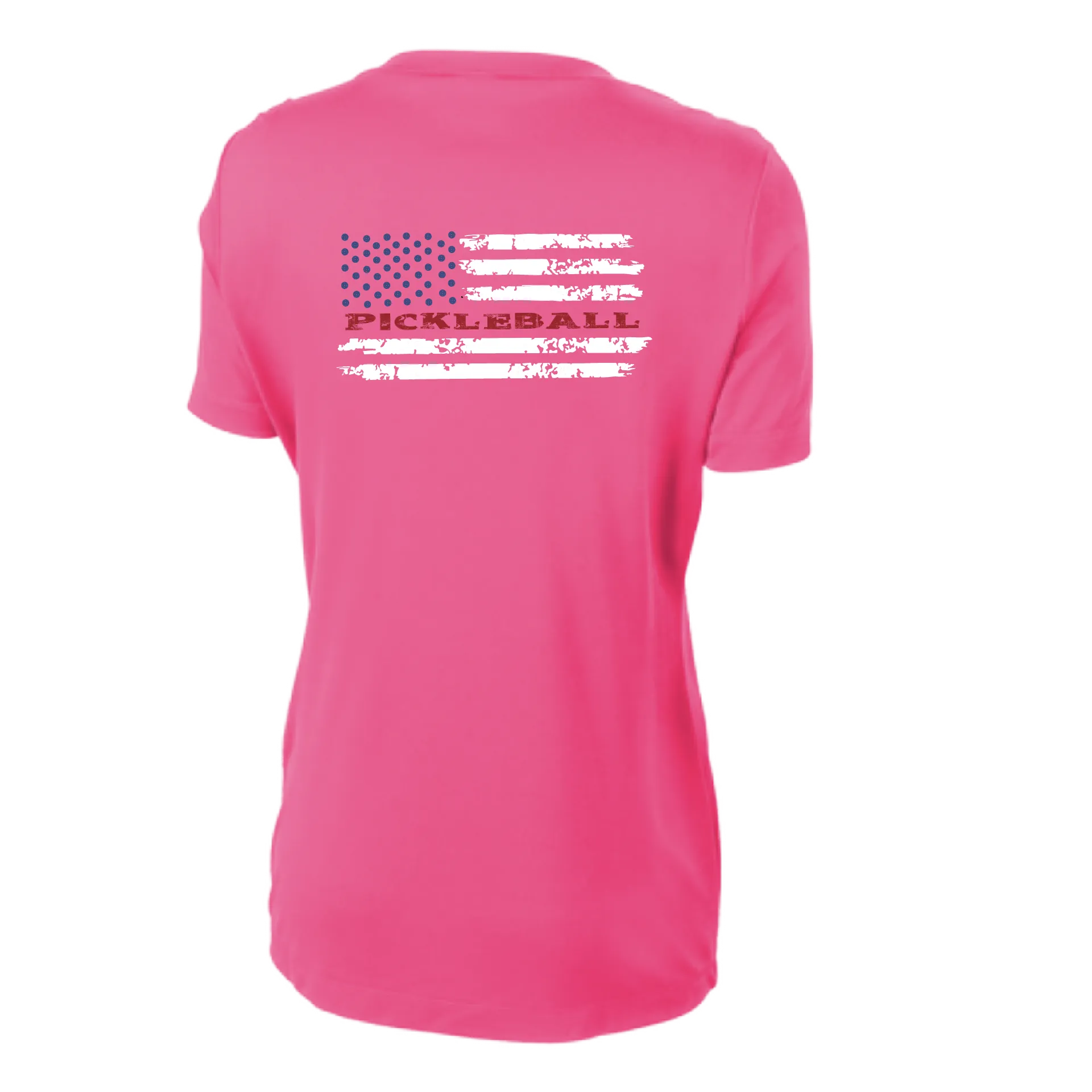 Pickleball Flag Horizontal (Customizable) | Women’s Short Sleeve Crewneck Athletic Shirts | 100% Polyester