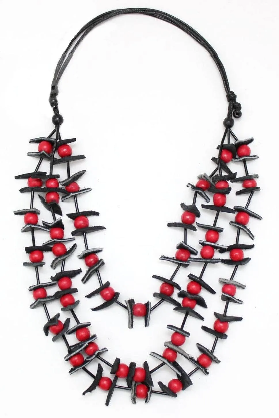 Red Multi Strand Necklace