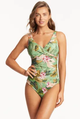 Sea Level Swim Australia- Lost Paradise Cross Front One Piece