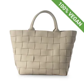 Shopper | Braided Strap Shopper | Grey White| Vegan