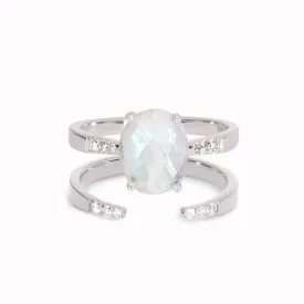 Silver Moonstone Ring Set - Serena & Hailey