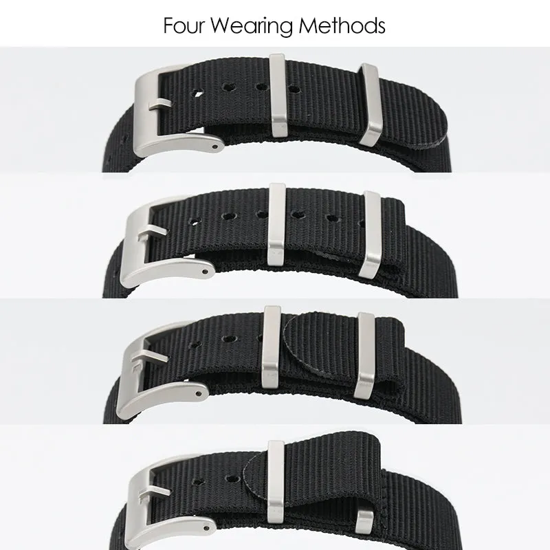 Smooth Nylon Watch Band with Sandblasting Buckle