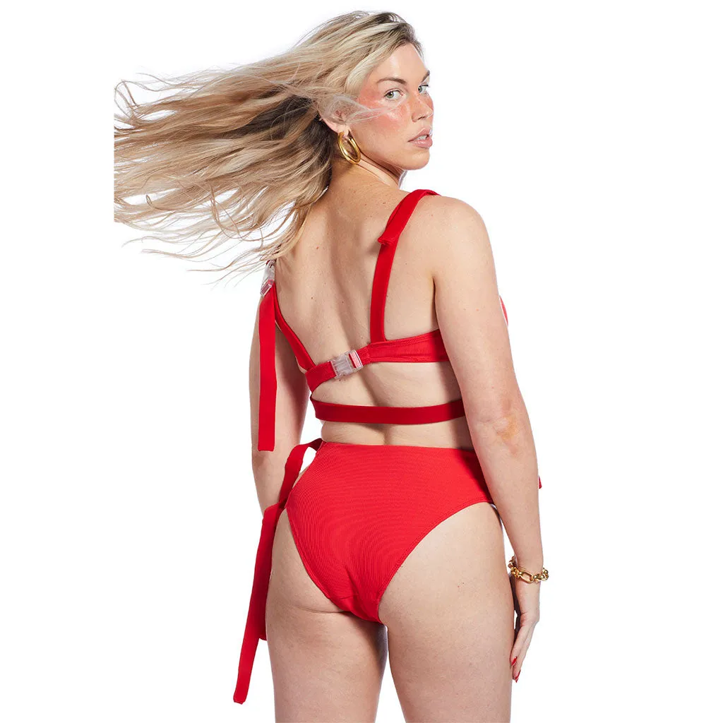 Sol Bottom (Narrow) - Red Ribbed