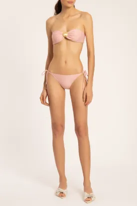 Solid Strapless Bikini With Side Ties