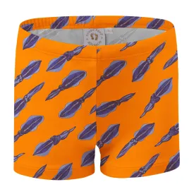 Squiddy Tales (Orange) Swim Shorts