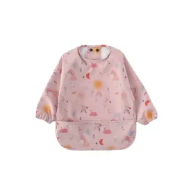 Waterproof Long Sleeve Baby Smock Bib in Rainbow Rays