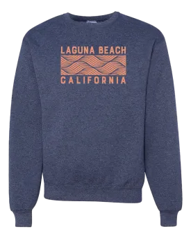 Wave Block Crewneck Sweatshirt - Vintage Heather Navy