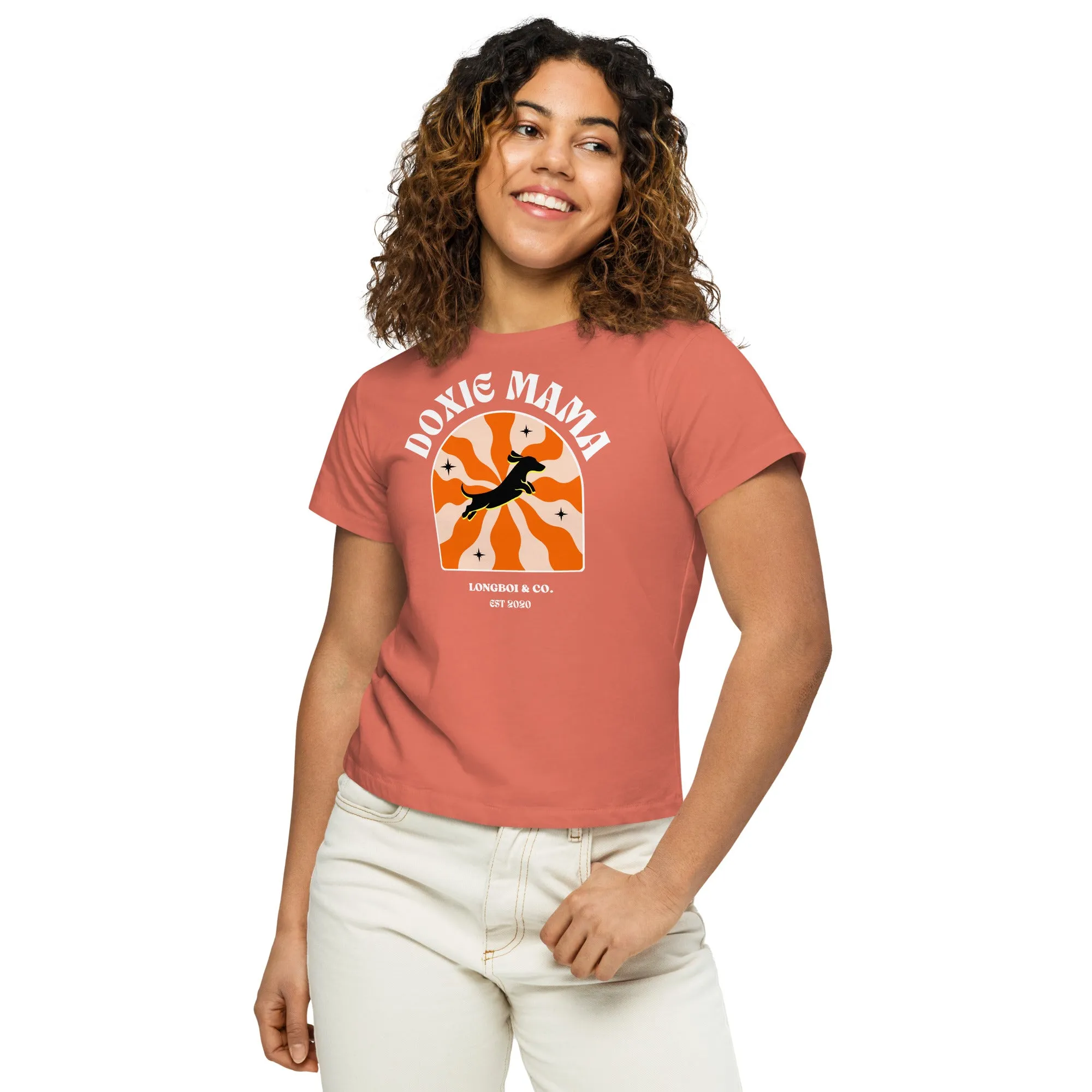 Wavy Doxie Mama high-waisted t-shirt