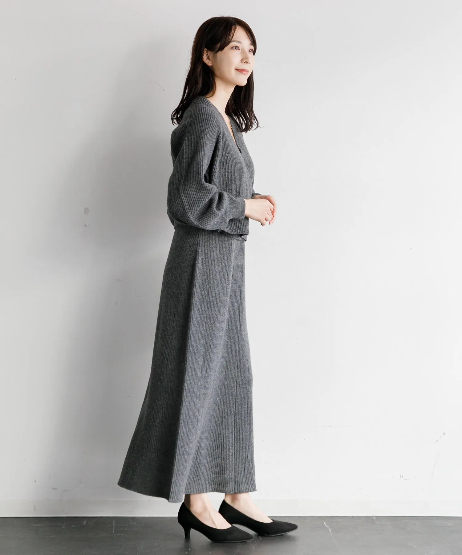 【WOMEN】CASA FLINE カシュクールカーディガンセットドレス