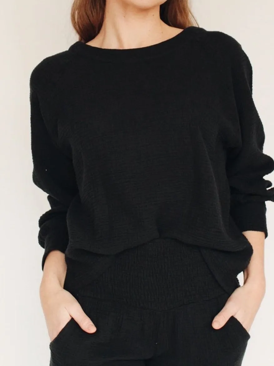 Zoe Peasant Blouse Black