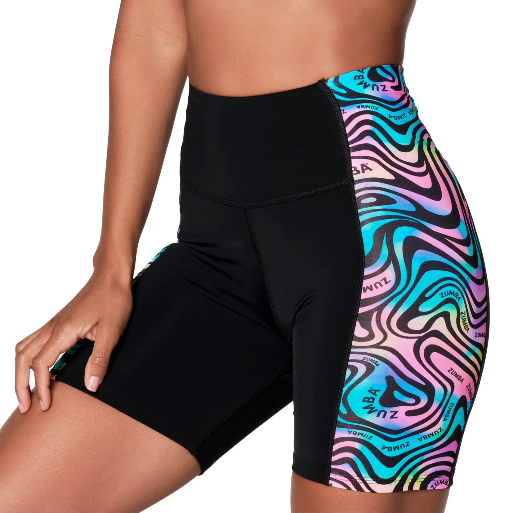 Zumba High Waisted Swim Biker Shorts